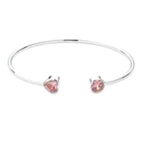 Belk Silverworks Open Cuff Bangle in Pink Heart